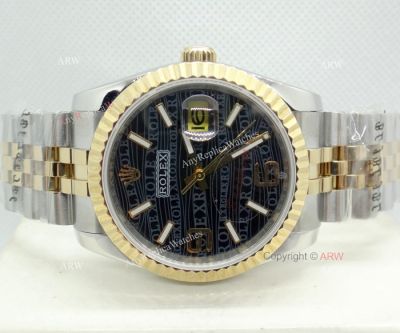 Copy Rolex Oyster Perpetual Datejust Black Dial Jubille Bracelet  Watch
